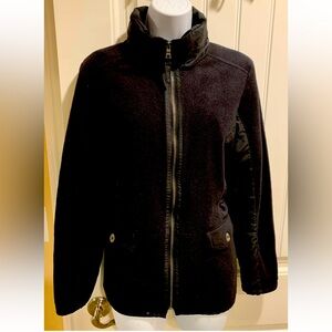 Style & Co mixed media fleece jacket with hidden hood, size M